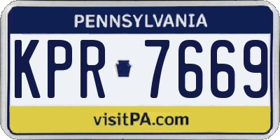 PA license plate KPR7669