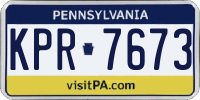PA license plate KPR7673