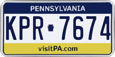 PA license plate KPR7674