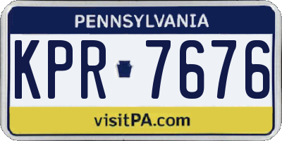 PA license plate KPR7676