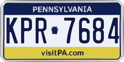 PA license plate KPR7684