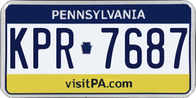 PA license plate KPR7687