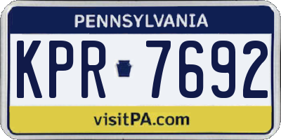 PA license plate KPR7692