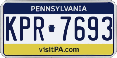 PA license plate KPR7693