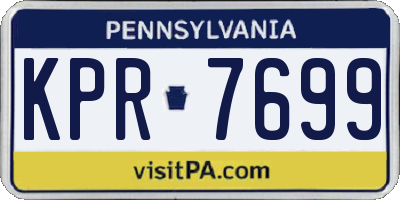 PA license plate KPR7699