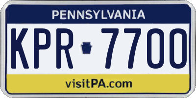 PA license plate KPR7700
