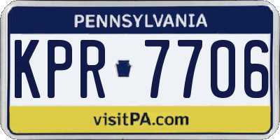 PA license plate KPR7706