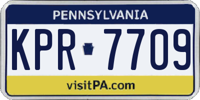 PA license plate KPR7709