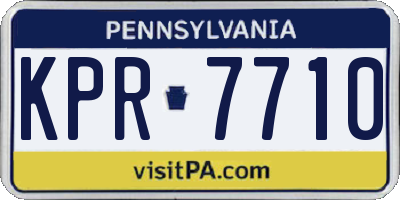 PA license plate KPR7710