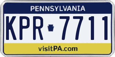 PA license plate KPR7711