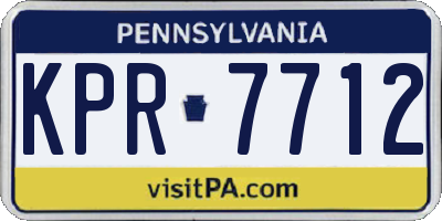 PA license plate KPR7712