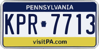 PA license plate KPR7713