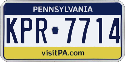 PA license plate KPR7714
