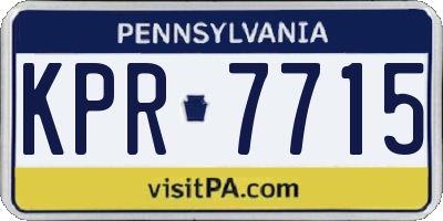 PA license plate KPR7715