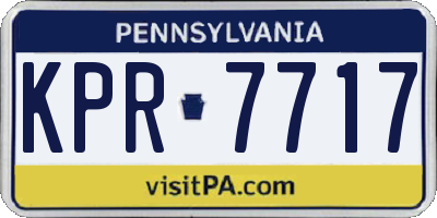PA license plate KPR7717