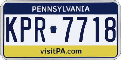 PA license plate KPR7718