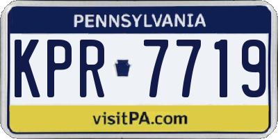 PA license plate KPR7719