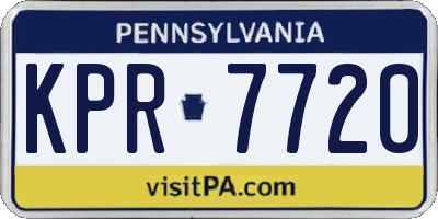PA license plate KPR7720