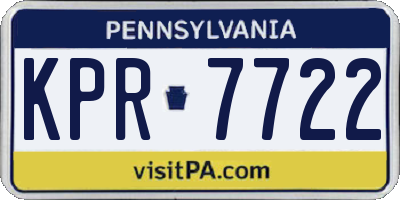 PA license plate KPR7722