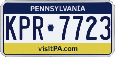 PA license plate KPR7723