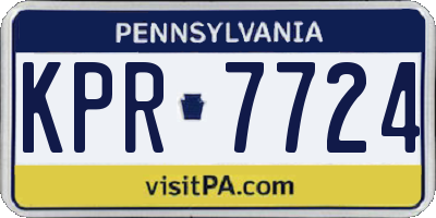PA license plate KPR7724