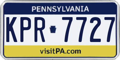 PA license plate KPR7727