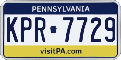 PA license plate KPR7729