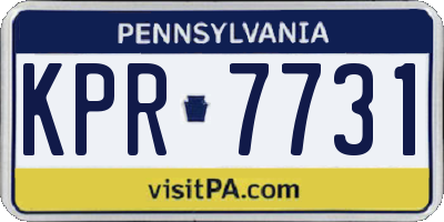 PA license plate KPR7731
