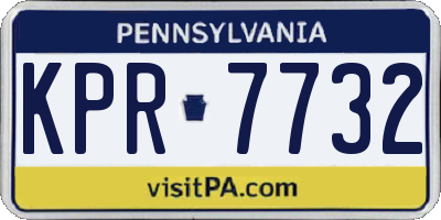 PA license plate KPR7732