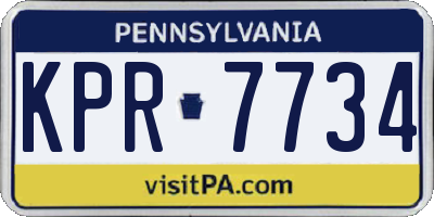 PA license plate KPR7734