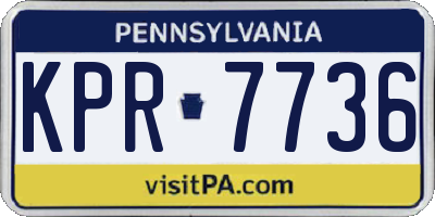 PA license plate KPR7736