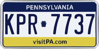 PA license plate KPR7737
