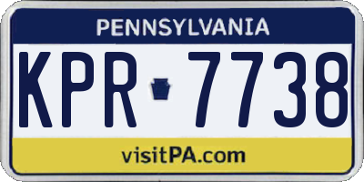 PA license plate KPR7738