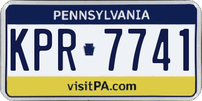 PA license plate KPR7741