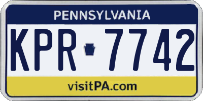 PA license plate KPR7742