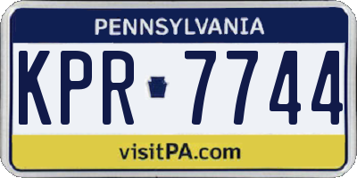 PA license plate KPR7744