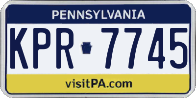 PA license plate KPR7745