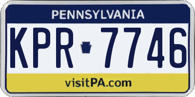 PA license plate KPR7746