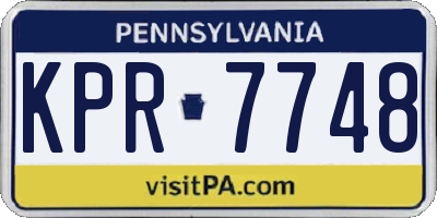 PA license plate KPR7748