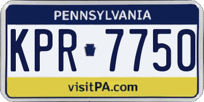 PA license plate KPR7750