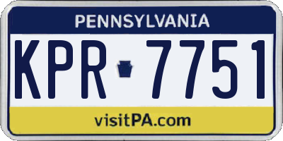 PA license plate KPR7751
