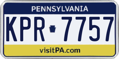 PA license plate KPR7757