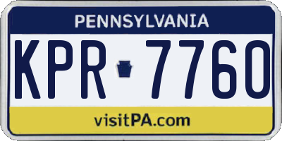 PA license plate KPR7760
