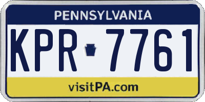 PA license plate KPR7761