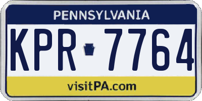 PA license plate KPR7764