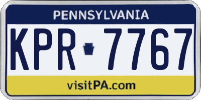PA license plate KPR7767