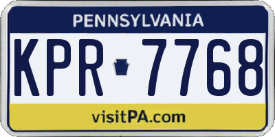 PA license plate KPR7768