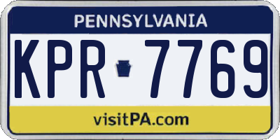 PA license plate KPR7769