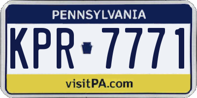PA license plate KPR7771