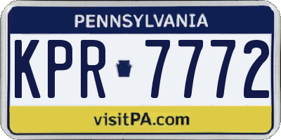 PA license plate KPR7772